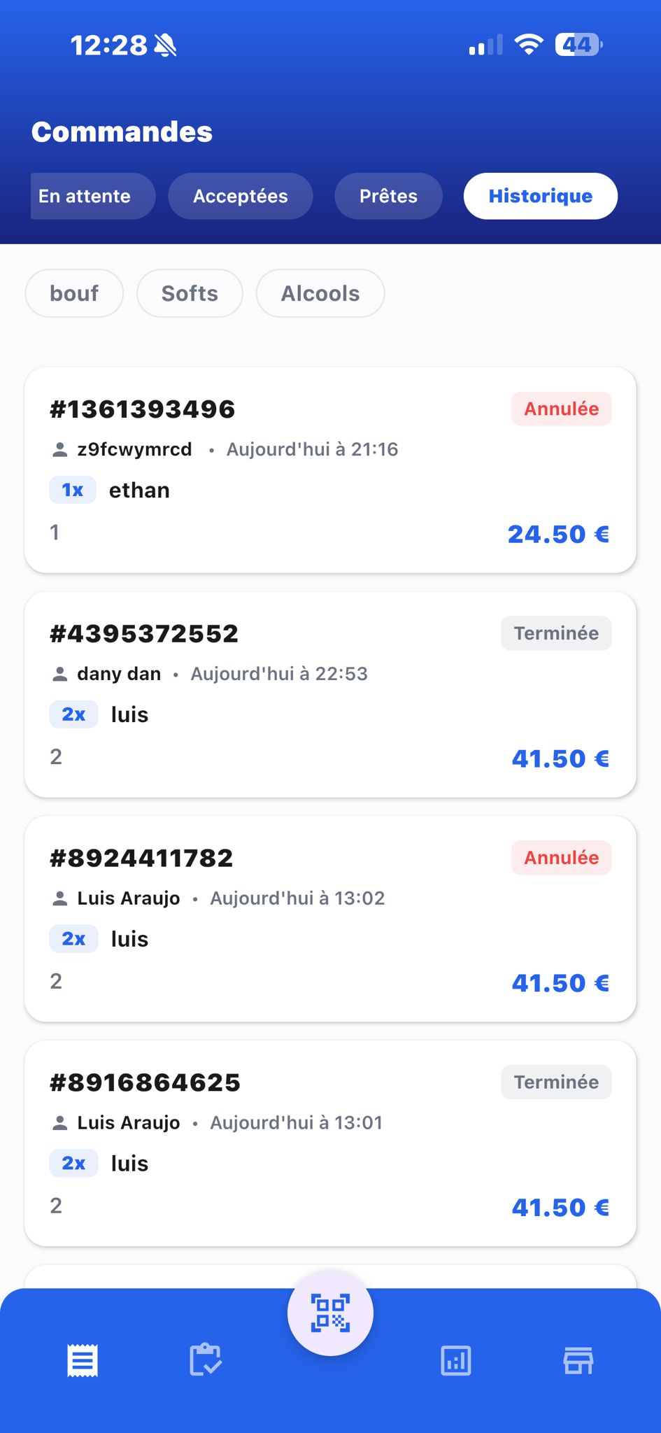 Pro Commandes Historique